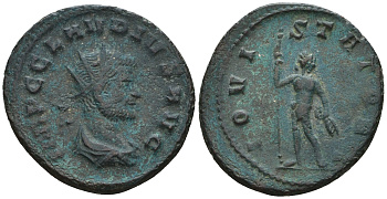 Римская Империя антониниан 268 - 269 Клавдий II Готский, IMP С CLAVDIVS AVG, бюст императора / IOVI STATORI, Юпитер, Рим RIC 52 биллон 1073-25-47