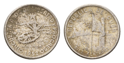 Куба 10 сентаво 1952 50 лет Республике Куба KM 23 серебро 4674-736