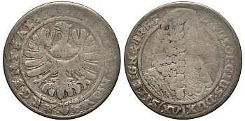 Силезия-Легница-Бжег 15 крейцеров 1664 Георг III (1639-1664) серебро 413-1414