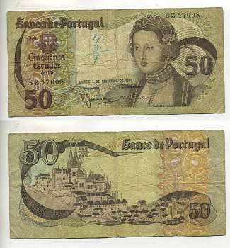 Португалия 50 эскудо 1980 Инфанта донна Мария, Синтра Pick 174b бумага 7552-41-3