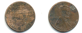 США 1 ЦЕНТ 2003 ЛИНКОЛЬН KM 201b цинк плакированный медью 86-447