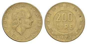 Италия 200 лир 1978 R, шестерня KM 105 алюминиевая бронза 4704-817