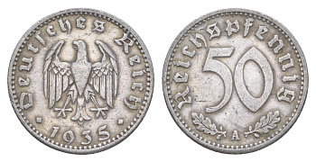 Германия 50 рейхспфеннигов 1935 A KM 87, J. 368 алюминий 4538-514