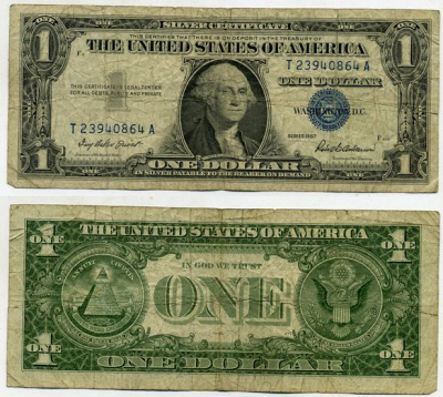 США 1 доллар 1957 Джордж Вашингтон, Priest, Anderson Pick 419 бумага 7219-27-1-2