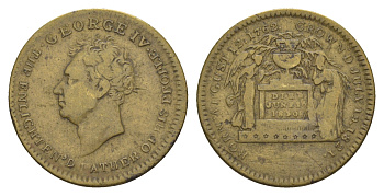 Великобритания медаль "Смерть Георга IV" 1830 диаметр 24,5 мм, вес 4,69 гр  латунь    4127-631