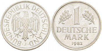 ФРГ 1 МАРКА 1982 J KM 110 медно-никель 3718-1221