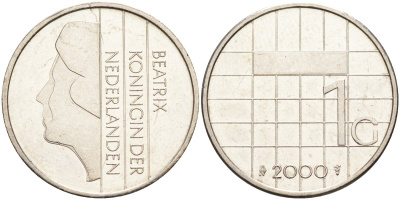 Нидерланды 1 гульден 2000 Беатрикс (1980-2013) KM 205 никель 4171-143