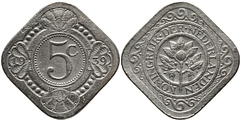 Нидерланды 5 центов 1939 Вильгельмина (1890-1948) KM 153 медно-никель 4387-725