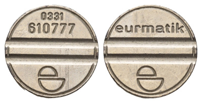 Италия жетон для выдачи напитков - кофе диаметр 23 мм, вес 4,7 гр никель 4670-636