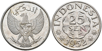 Индонезия 25 сен 1952 KM 8 алюминий 92-846