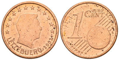 Люксембург 1 евроцент 2002 Великий Герцог Анри KM 75 сталь плакированная медью 4147-763