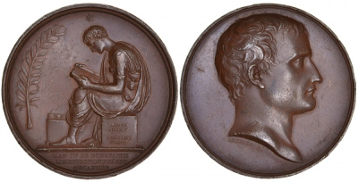 Франция медаль 4-й год Наполеон Бонапарт организует публикацию законов, диаметр 40мм, вес 38 г бронза 00-00