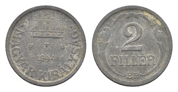 Венгрия 2 филлера 1944 BP KM 519 цинк 4665-558