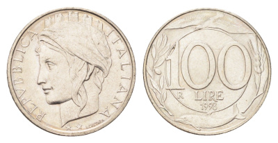 Италия 100 лир 1998 KM 159 медно-никель 4705-214