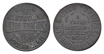 Бельгия талон на 1 буханку хлеба ND цинк 4654-857