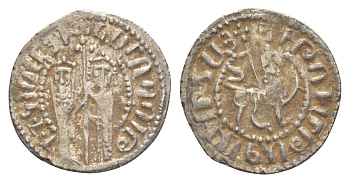 Киликийская Армения трам 1226-1271 Хетум I и царица Забель, держат крест/лев с патриаршим крестом  серебро    1516-935