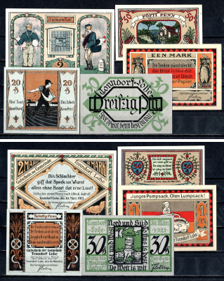 Тондорф-Лое (Пруссия, Шлезвиг-Гольштейн) набор из 5 нотгельдов 1921 7555-49-4-1