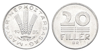 Венгрия 20 филлеров 1985 BP KM 573 алюминий 4665-1239
