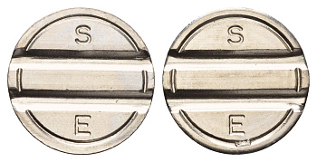 Италия телефонный жетон S. E. диаметр 23 мм, вес 5,1 гр нержавеющая сталь 4670-555