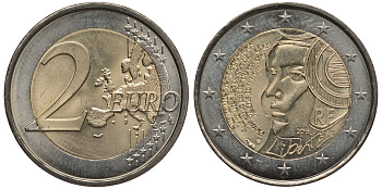 ФРАНЦИЯ 2 ЕВРО 2015 225 ЛЕТ ФЕСТИВАЛЮ ФЕДЕРАЦИИ KM NEW биметалл UNC 110-1043