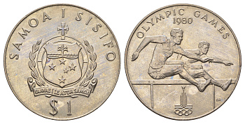 Самоа 1 тала 1980 XXII летние Олимпийские Игры, Москва 1980 KM 35 медно-никель BU 650-1825