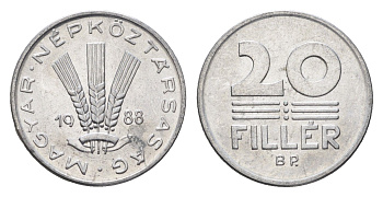 Венгрия 20 филлеров 1988 BP KM 573 алюминий 4664-1251