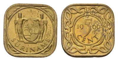 Суринам 5 центов 1966 KM 12.1 никель-латунь UNC 3458-1217