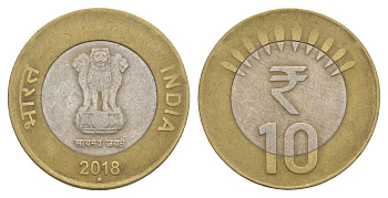 Индия 10 рупий 2018 KM 400 биметалл 4633-331