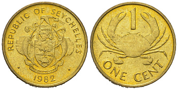 Сейшельские Острова (Сейшелы) 1 цент 1982 KM 46 латунь UNC 192-463