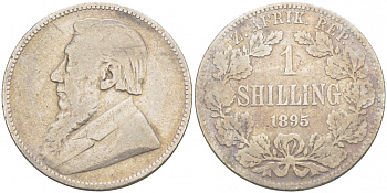 ЮАР 1 ШИЛЛИНГ 1895 ZAR, КРЮГЕР KM 5 серебро 1515-1941