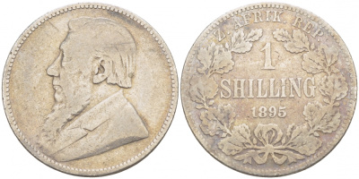 ЮАР 1 ШИЛЛИНГ 1895 ZAR, КРЮГЕР KM 5 серебро 1515-1941