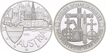 АВСТРИЯ 25 ЕВРО 1998 СОКРОВИЩНИЦА РИМСКОЙ ИМПЕРИИ серебро PROOF 02-224-42