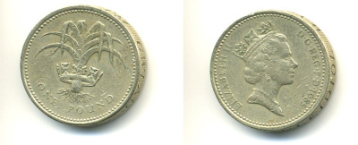 Великобритания 1 фунт 1985 Елизавета II (1952-2022) KM 941, Spink 4331 никель латунь 59-122