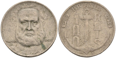 Бразилия 100 рейс 1936 Маркиз Тамандаре KM 536 медно-никель 4115-543