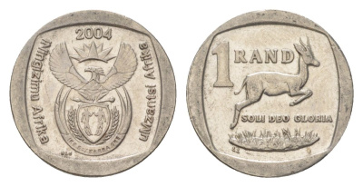 ЮАР 1 ранд 2004 KM 333 медь плакированная никелем 4627-418