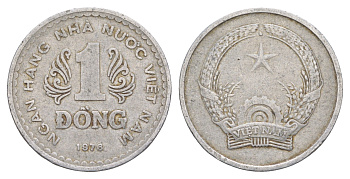 Вьетнам 1 донг 1976 KM 14 алюминий 4646-722