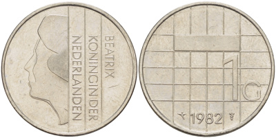 Нидерланды 1 гульден 1982 Беатрикс (1980-2013) KM 205 никель 31-922