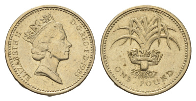 Великобритания 1 фунт 1985 Елизавета II (1952-2022) KM 941, Spink 4331 никель латунь 4675-715