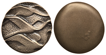 ШВЕЙЦАРИЯ МЕДАЛЬ ND ФИРМА HUGUENIN, ЛЕБЕДИ, ДИАМЕТР 43,5 ММ, ВЕС 60,05 ГР. бронза 05-095-32
