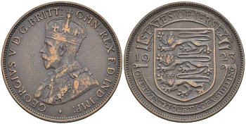 Джерси 1/24 шиллинга 1923 Георг V (1910-1936) KM 13 бронза 3996-824