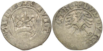 Великое княжество Литовское 1/2 гроша (полугрош) 1501-1506 Александр I король Польский (1501-1506), вес 0,88 гр., корона Saurma 5283 серебро 1517-322