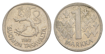 Финляндия 1 марка 1982 KM 49a медно-никель 4525-1154