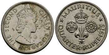 Маврикий 1/4 рупии 1975 Елизавета II (1952- ) KM 36 медно-никель 4564-564