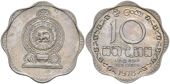 Шри-Ланка 10 центов 1978 KM 140a алюминий 4135-1237