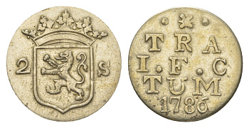 Голландская республика, Утрехт 2 стювера 1786 KM 112 серебро 3896-544