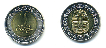 Египет 1 фунт 2008 сфинкс KM 940 a биметалл UNC 83-1755
