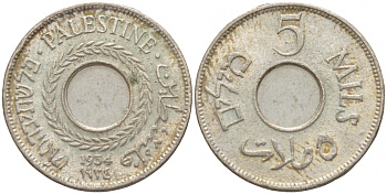 Израиль, Палестина 5 милсов 1934 Британская администрация KM 3 медно-никель 4548-942