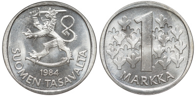 Финляндия 1 марка 1984 N KM 49а медно-никель UNC 259-437