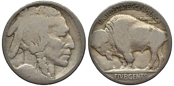 США 5 ЦЕНТОВ ND ИНДЕЕЦ, БИЗОН KM 134 медно-никель 27-736