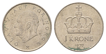 Норвегия 1 крона 1979 Улаф V (1957-1991) KM 419 медно-никель 4703-826